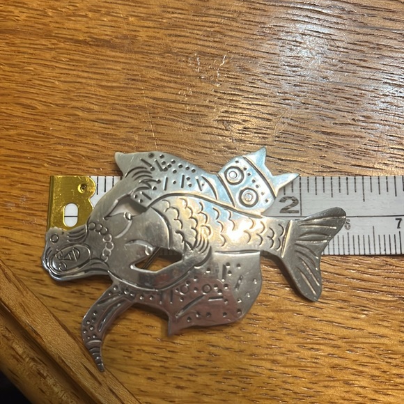 Taxco Sterling Silver Whimsical Mermaid Brooch - Picture 4 of 4